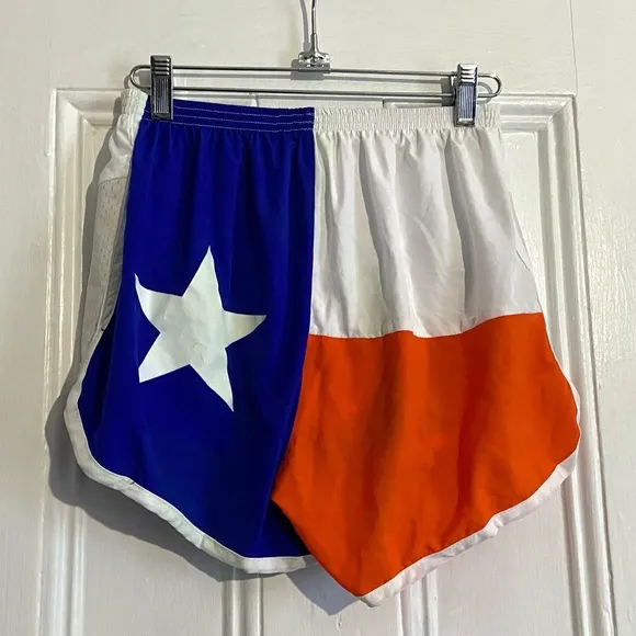 🆕 BOA “Camp Longhorn” Texas Flag Athletic / Running Shorts -Orange, Blue, White