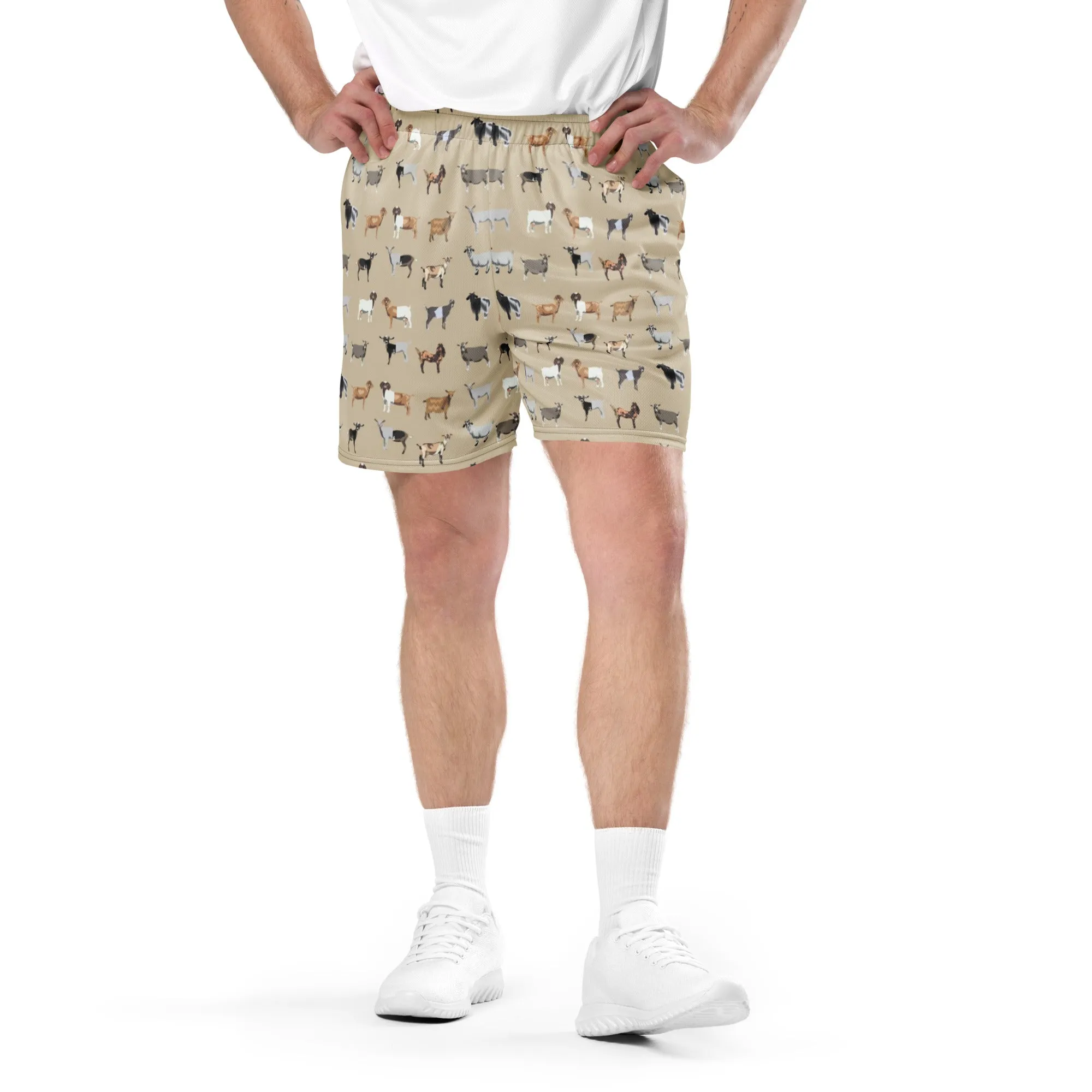 🏃‍♀️ Goat Printed Athletic Shorts – Eco-Friendly & Comfortable