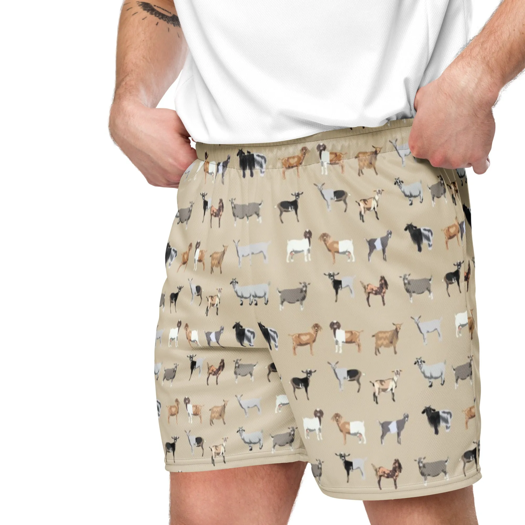 🏃‍♀️ Goat Printed Athletic Shorts – Eco-Friendly & Comfortable