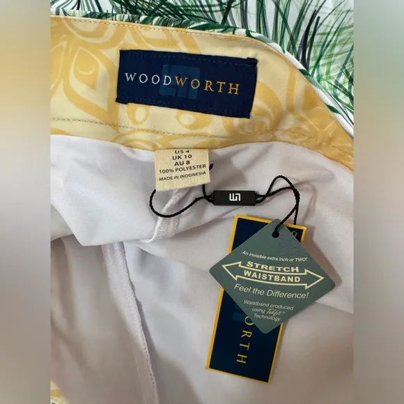 🆕 Loudmouth Woodworth Austin Tayshiss Golf Skort Size 4 Peacock Print NWT