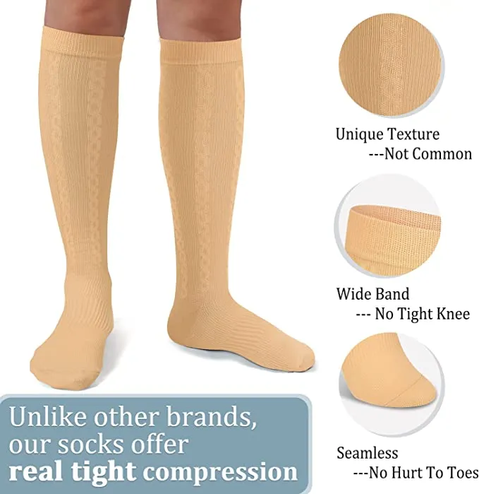 1-Pairs Nude Graduated Compression Socks For Men & Women (30-40mmHG) | Actinput