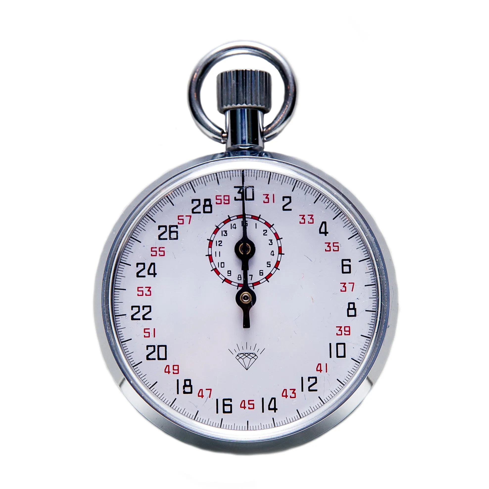15 Minute "Diamond" Steel Mechanical Stopwatch