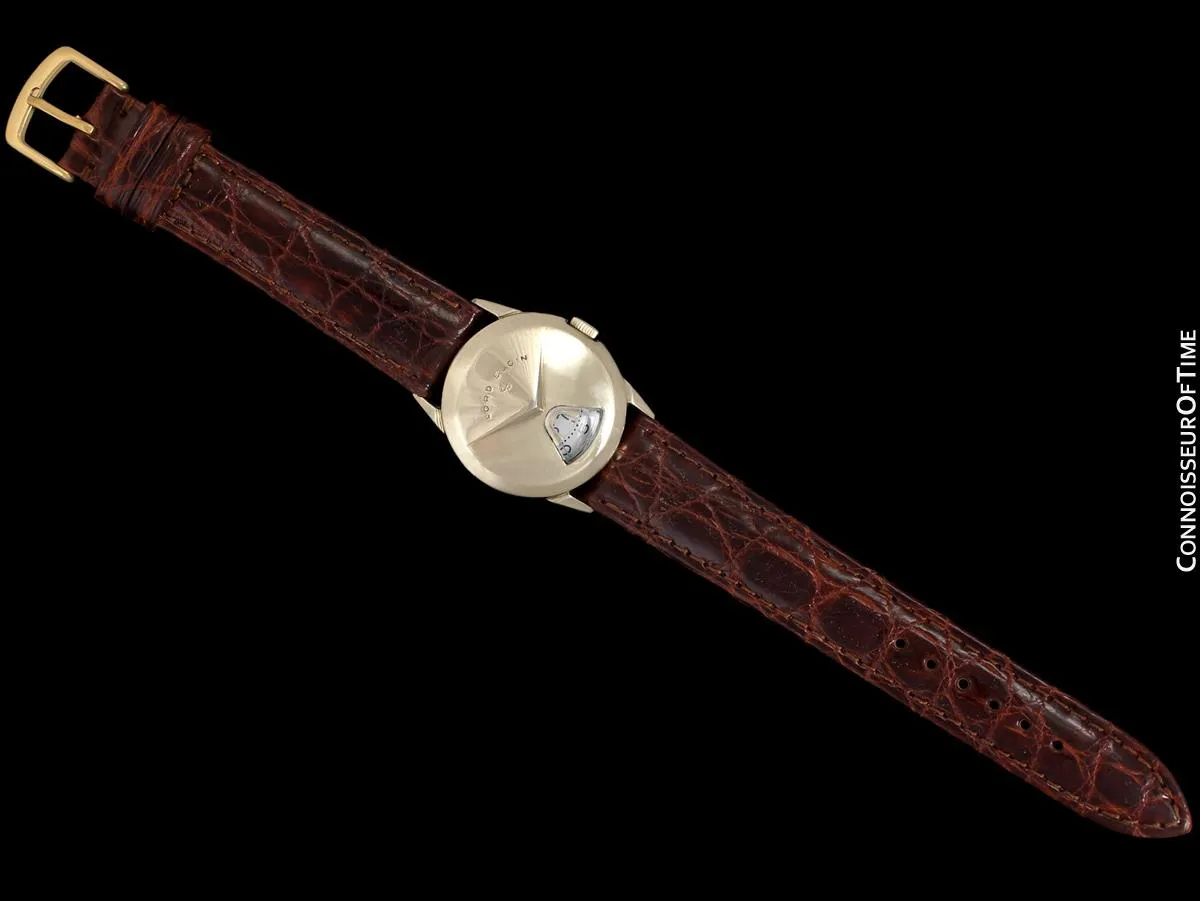 1950's Lord Elgin Direct Read "Chevron" Digital Jump Hour Watch - 14K Gold Filled