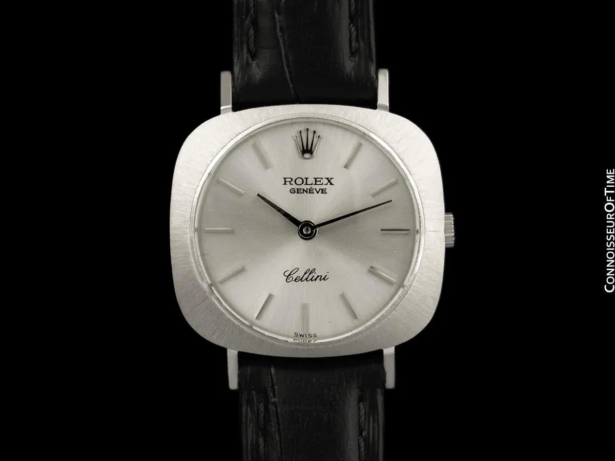 1968 Rolex Cellini Classic Vintage Ladies Handwound Watch, Ref. 3652 - 18K White Gold