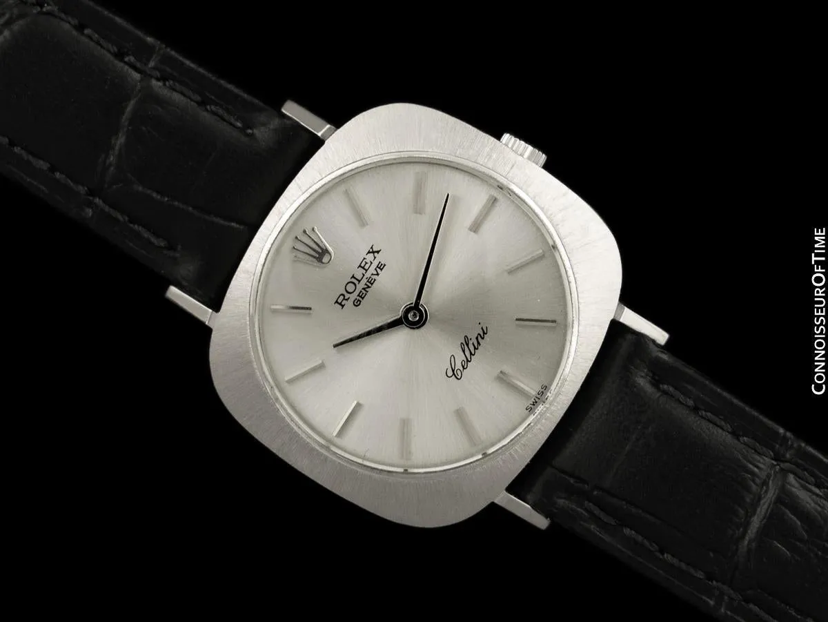 1968 Rolex Cellini Classic Vintage Ladies Handwound Watch, Ref. 3652 - 18K White Gold