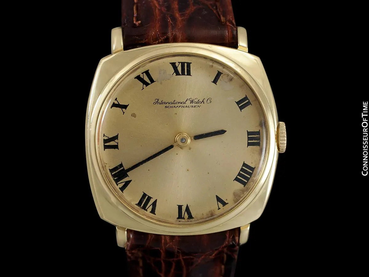 1969 IWC Vintage Mens Midsize Handwound Buckley Dial Dress Watch, Caliber 422 - 18K Gold