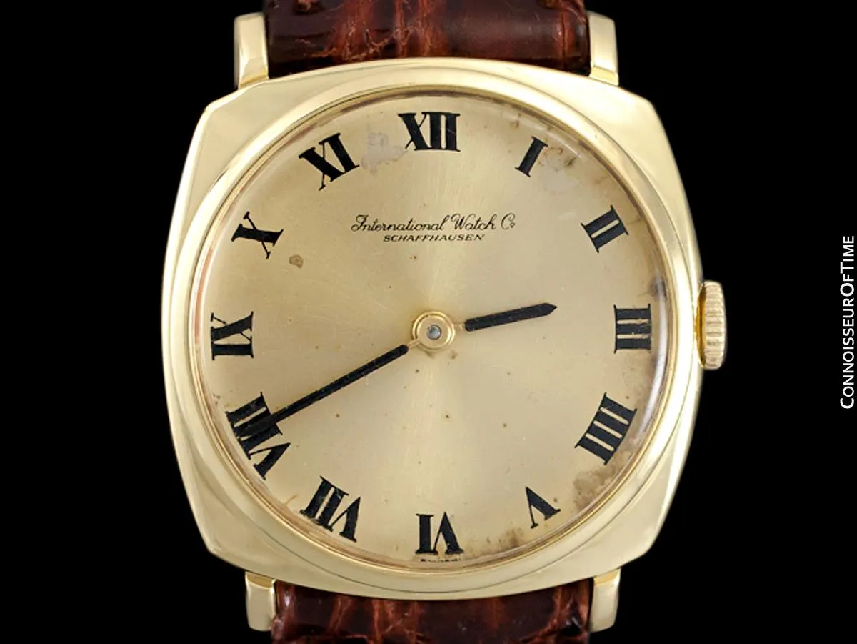 1969 IWC Vintage Mens Midsize Handwound Buckley Dial Dress Watch, Caliber 422 - 18K Gold