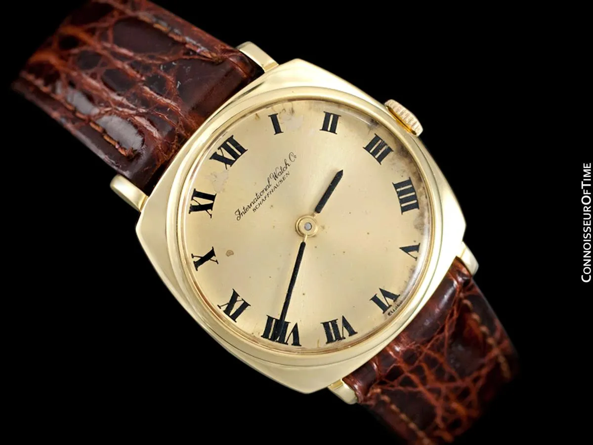 1969 IWC Vintage Mens Midsize Handwound Buckley Dial Dress Watch, Caliber 422 - 18K Gold