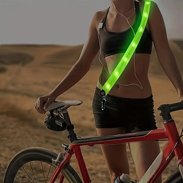 1pc Ultra-Bright Rechargeable LED Safety Vest - Adjustable Reflective Running Gear for Runners with USB Charging, PA Material, and One-Size-Fits-Most Design for Enhanced Visibility and Comfort