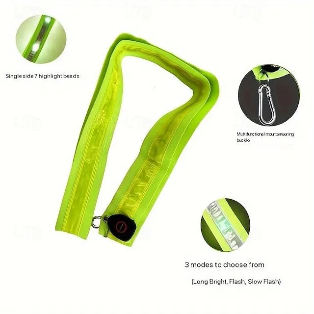 1pc Ultra-Bright Rechargeable LED Safety Vest - Adjustable Reflective Running Gear for Runners with USB Charging, PA Material, and One-Size-Fits-Most Design for Enhanced Visibility and Comfort
