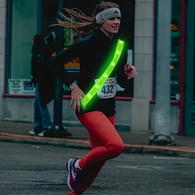 1pc Ultra-Bright Rechargeable LED Safety Vest - Adjustable Reflective Running Gear for Runners with USB Charging, PA Material, and One-Size-Fits-Most Design for Enhanced Visibility and Comfort