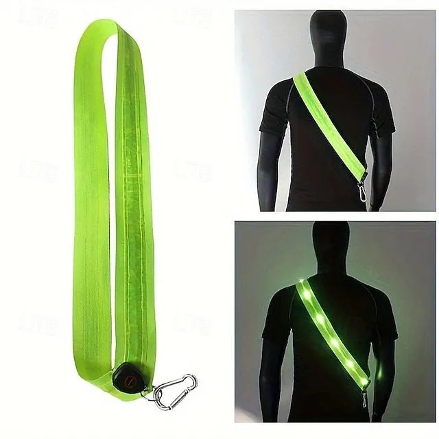 1pc Ultra-Bright Rechargeable LED Safety Vest - Adjustable Reflective Running Gear for Runners with USB Charging, PA Material, and One-Size-Fits-Most Design for Enhanced Visibility and Comfort