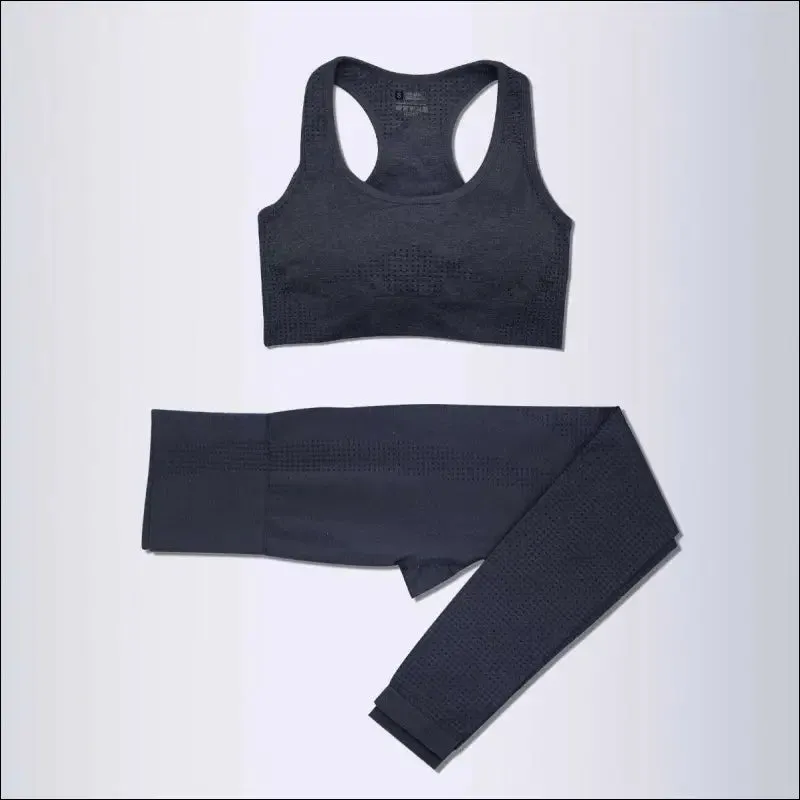 2/3/5pcs seamless yoga set workout sportswear gym clothing fitness long sleeve crop top high waist