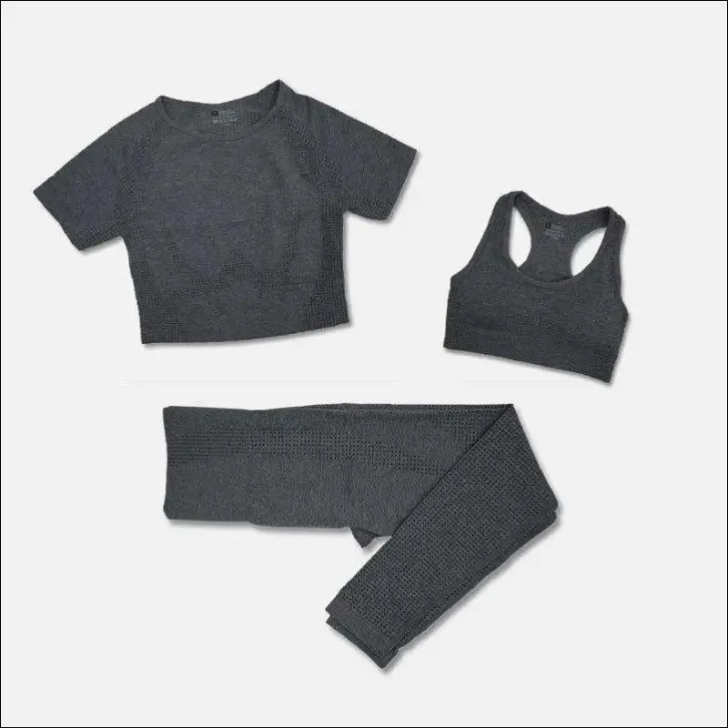 2/3/5pcs seamless yoga set workout sportswear gym clothing fitness long sleeve crop top high waist