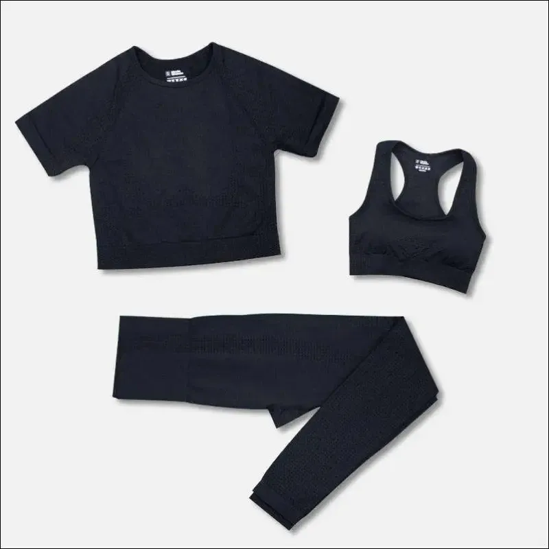 2/3/5pcs seamless yoga set workout sportswear gym clothing fitness long sleeve crop top high waist