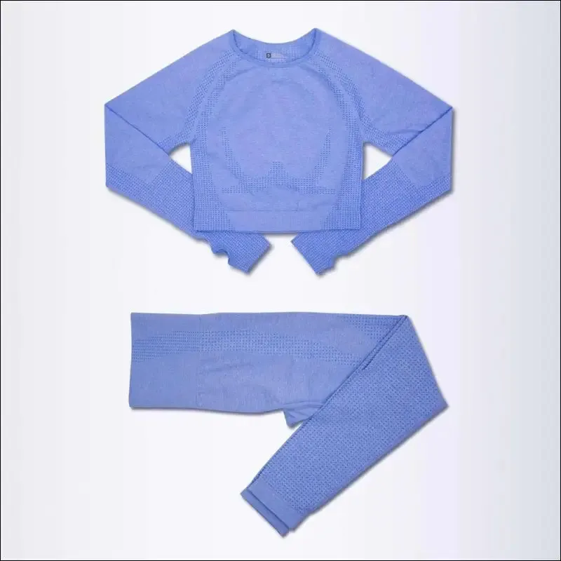 2/3/5pcs seamless yoga set workout sportswear gym clothing fitness long sleeve crop top high waist