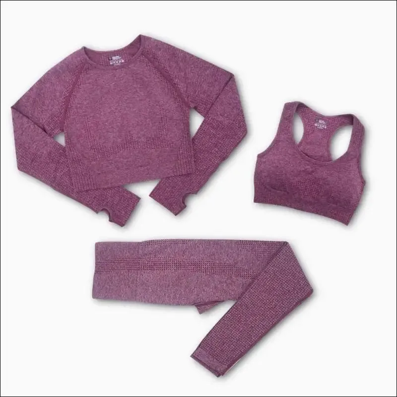 2/3/5pcs seamless yoga set workout sportswear gym clothing fitness long sleeve crop top high waist