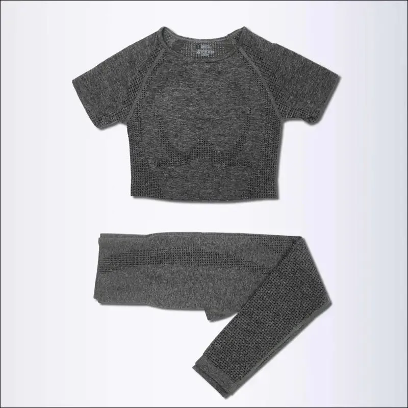 2/3/5pcs seamless yoga set workout sportswear gym clothing fitness long sleeve crop top high waist