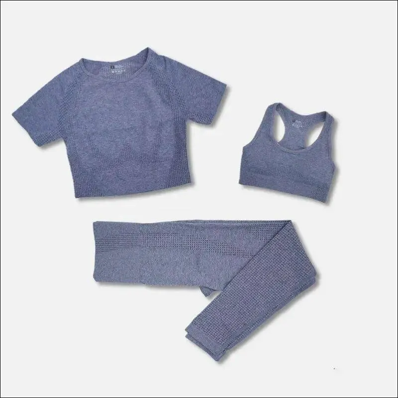 2/3/5pcs seamless yoga set workout sportswear gym clothing fitness long sleeve crop top high waist