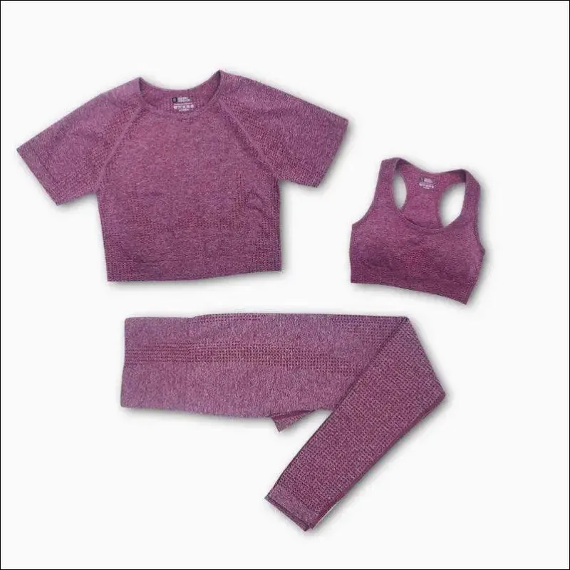 2/3/5pcs seamless yoga set workout sportswear gym clothing fitness long sleeve crop top high waist