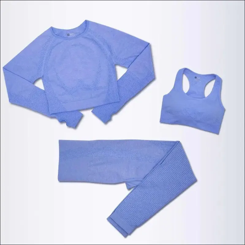 2/3/5pcs seamless yoga set workout sportswear gym clothing fitness long sleeve crop top high waist