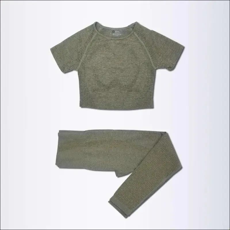 2/3/5pcs seamless yoga set workout sportswear gym clothing fitness long sleeve crop top high waist