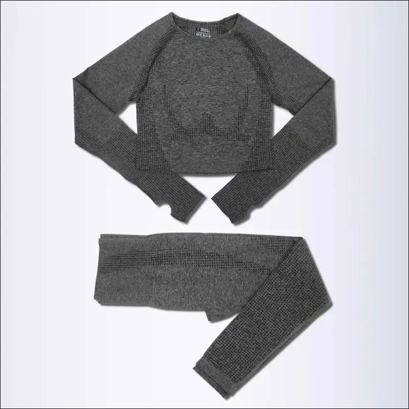 2/3/5pcs seamless yoga set workout sportswear gym clothing fitness long sleeve crop top high waist