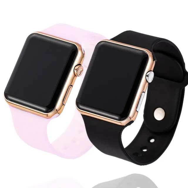 2PCS Sport Digital Watch Men Women LED Watch Silicone Electronic Watch Couple Watches Clock relogio digital montre homme