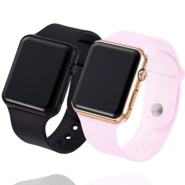 2PCS Sport Digital Watch Men Women LED Watch Silicone Electronic Watch Couple Watches Clock relogio digital montre homme