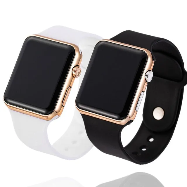 2PCS Sport Digital Watch Men Women LED Watch Silicone Electronic Watch Couple Watches Clock relogio digital montre homme