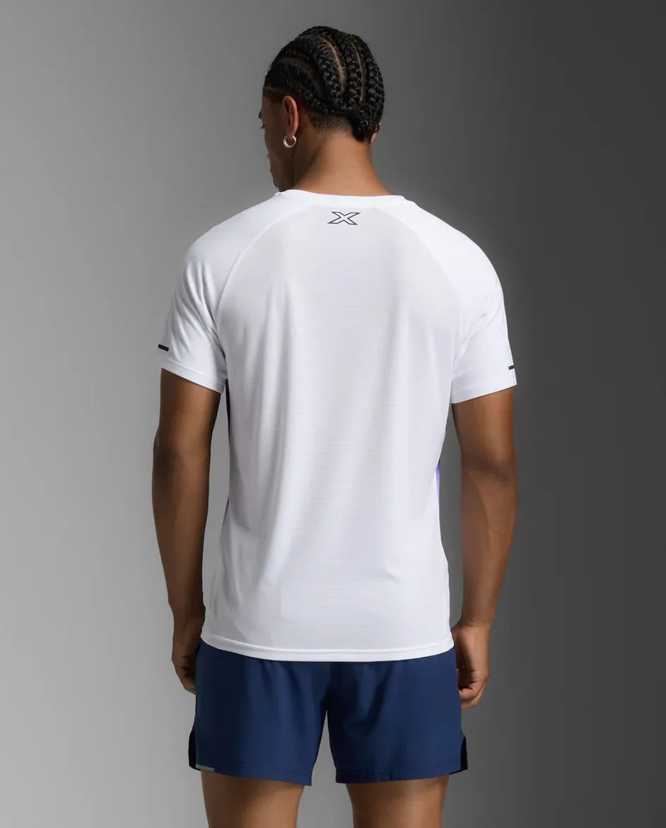 2XU Men's Aero Tee | Multi Stripe/Black Reflective