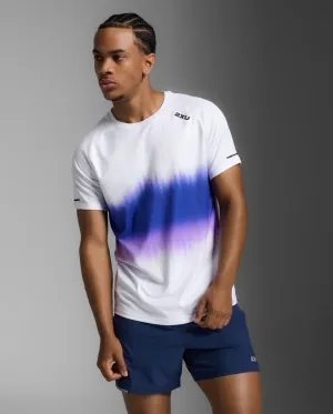 2XU Men's Aero Tee | Multi Stripe/Black Reflective
