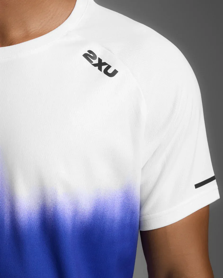2XU Men's Aero Tee | Multi Stripe/Black Reflective