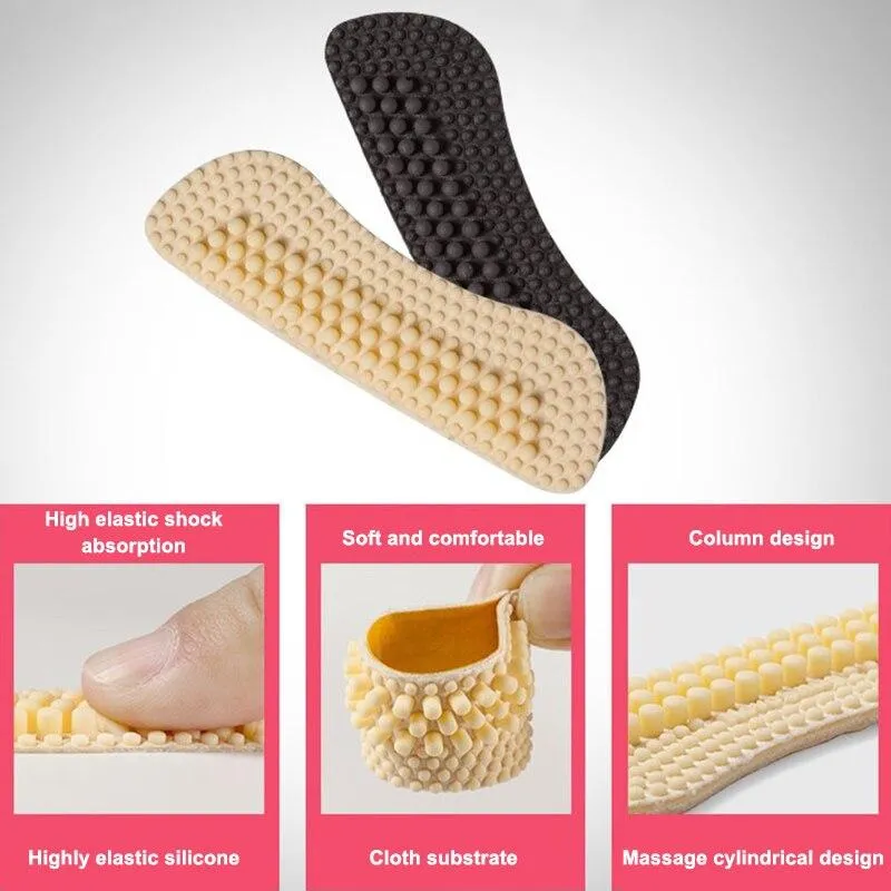 3 Pairs 4D Massage Anti-blister Heel Cushions Silicone Heel Pads for High Heels Flats EDF88