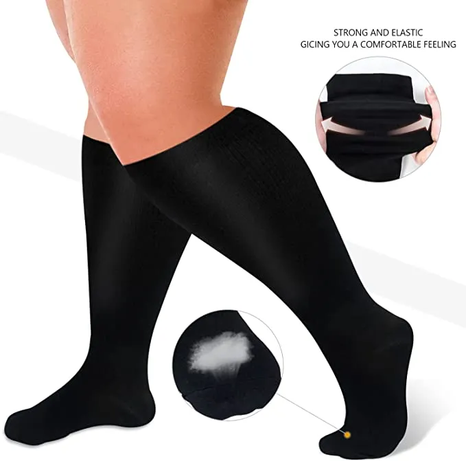 3-Pairs Black Calf Compression Socks for Man and Woman (20-30 mmHG） | ACTINPUT