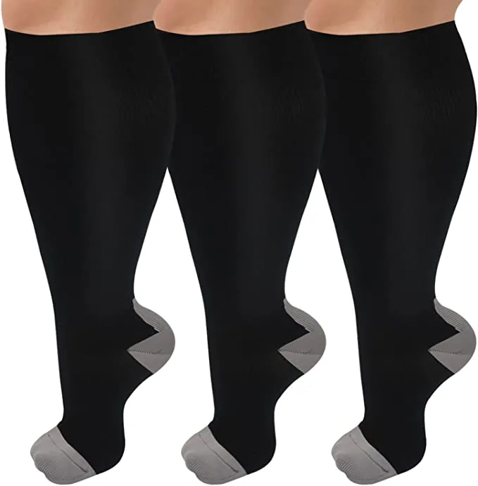 3-Pairs Cool Calf Compression Socks for Man and Woman (20-30 mmHG）| ACTINPUT