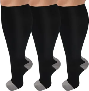 3-Pairs Cool Calf Compression Socks for Man and Woman (20-30 mmHG）| ACTINPUT