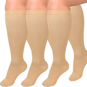 3-Pairs Nude Calf Compression Socks for Man and Woman (20-30 mmHG）| ACTINPUT