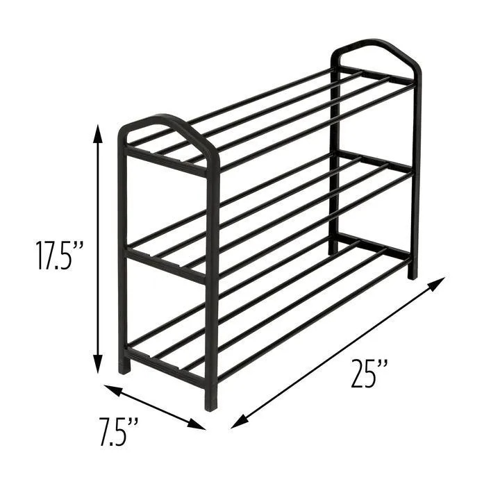 3 TIER STREAMLINE SHOE RCK BLK