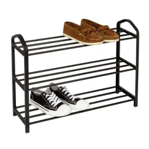 3 TIER STREAMLINE SHOE RCK BLK