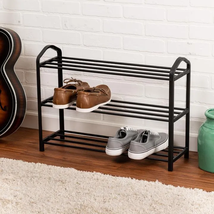 3 TIER STREAMLINE SHOE RCK BLK