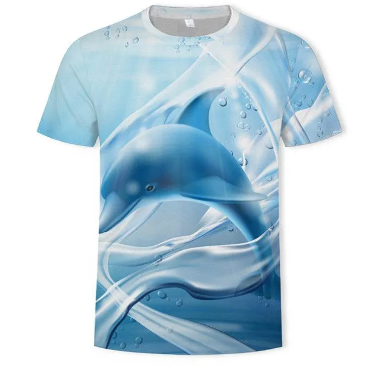 3D Digital Printing Mens Fashion Short Sleeved T Shirt