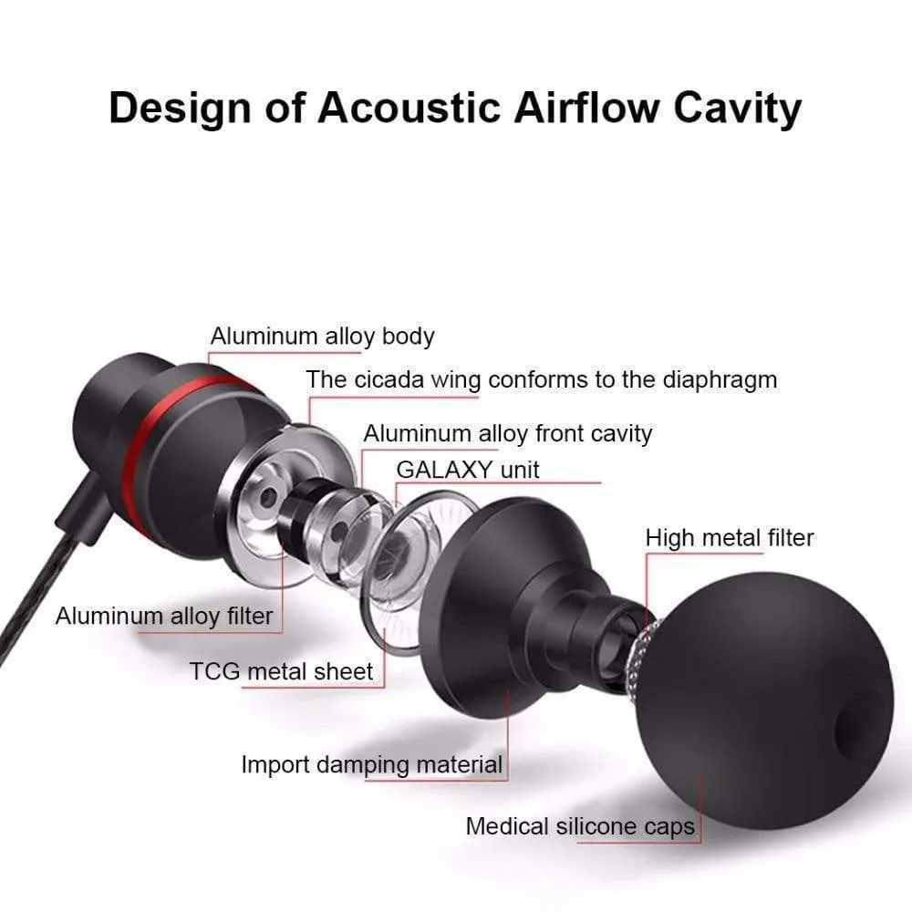 6D Sound Metal In-Ear Earphone Anti-Sweat Stereo Super Bass
