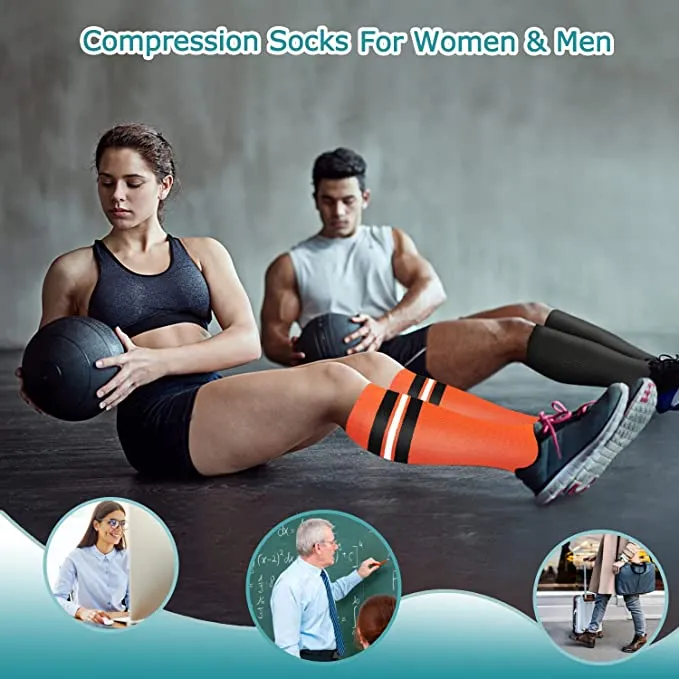 8-Pairs Cool Compression Socks for Man and Woman (20-30 mmHG）| ACTINPUT