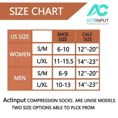 8-Pairs Cool Compression Socks for Man and Woman (20-30 mmHG）| ACTINPUT