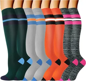 8-Pairs Cool Compression Socks for Man and Woman (20-30 mmHG）| ACTINPUT