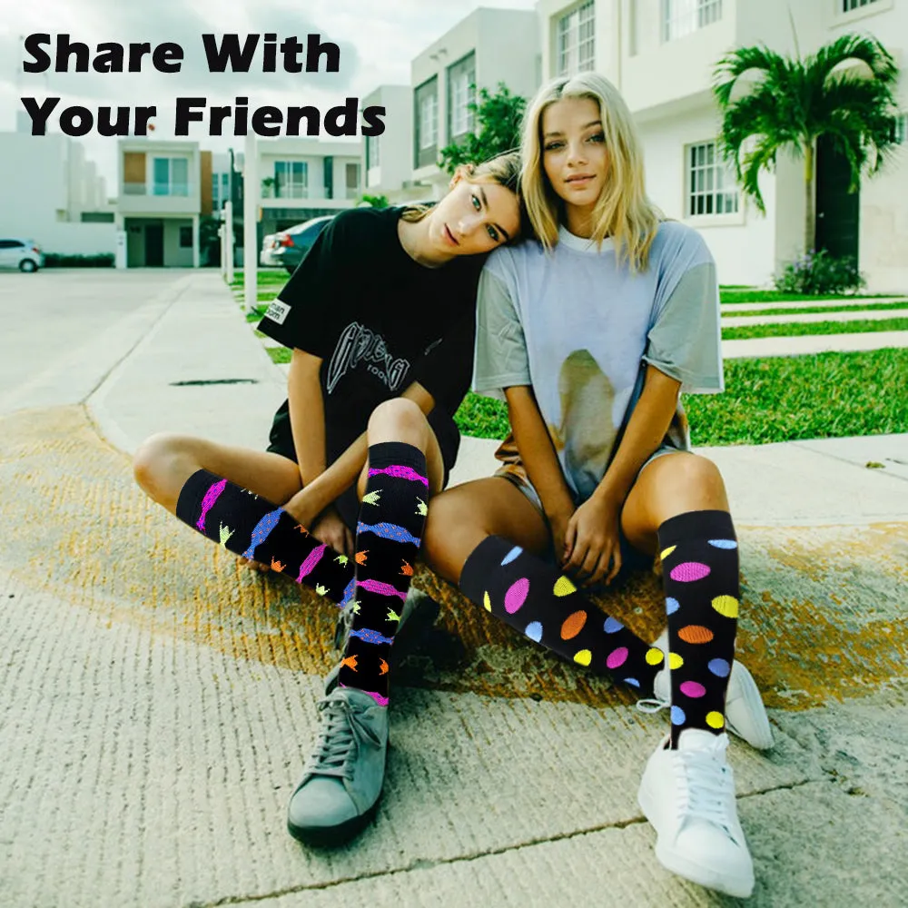 8-Pairs Cool Design Compression Socks for Man and Woman (20-30 mmHG）| ACTINPUT
