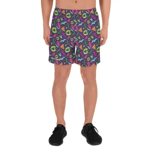 90s Style Goth Vampire Pattern Men's Athletic Long Shorts / All Over Print