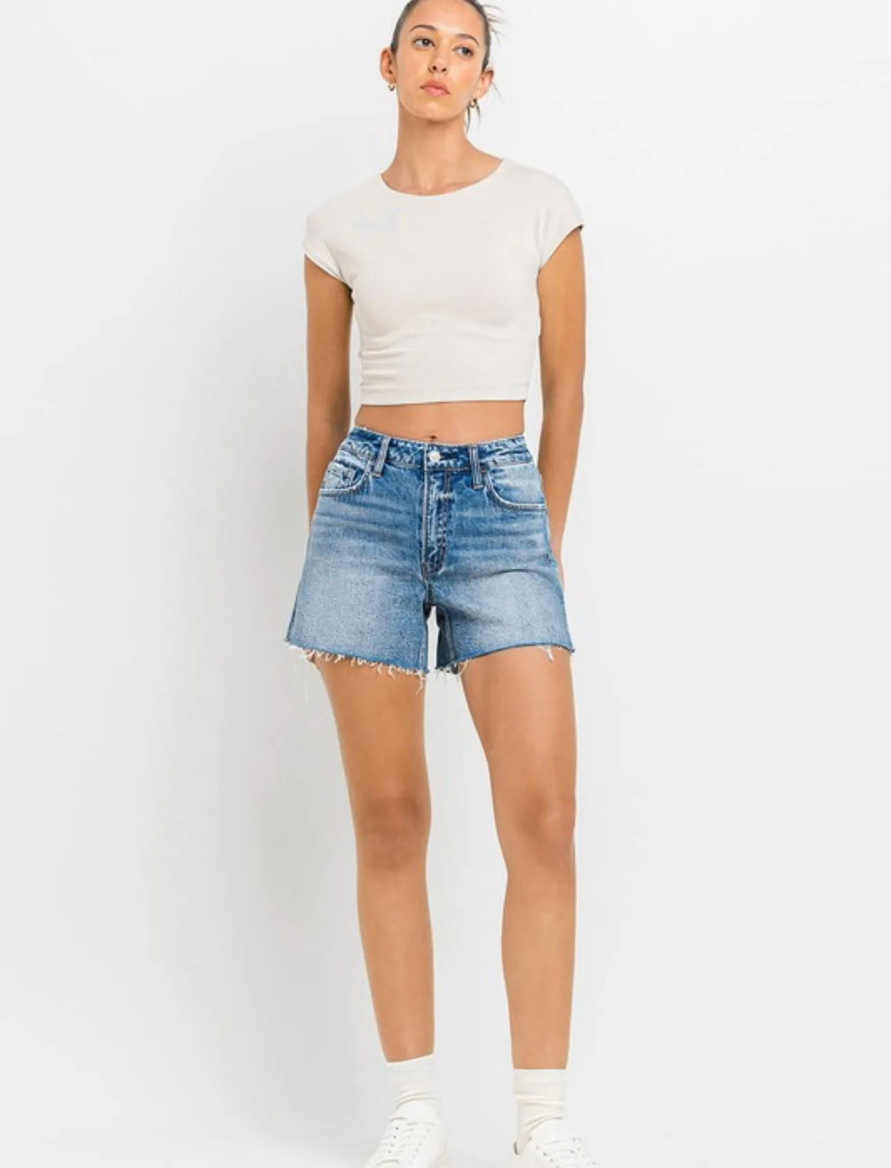 A-Line Stretch Denim Shorts