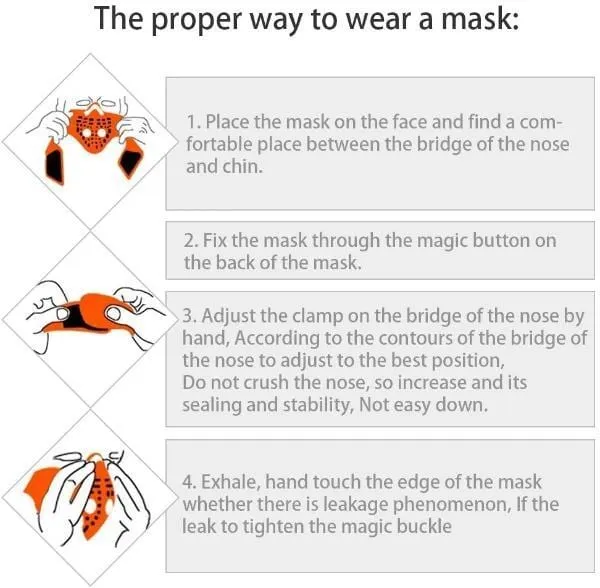 Activated Carbon Sport Dust Mask with Exhalation Valves